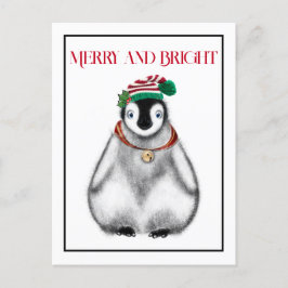 Cute festive helgdag christmas Penguin Helg Vykort