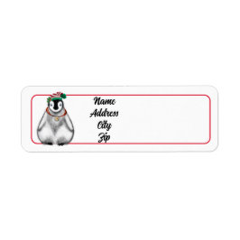 Cute festive helgdag christmas Penguin Returadress Etikett