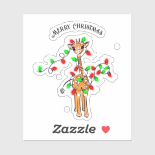Cute festive Helgdag Giraffe twinkle ljus Klistermärken