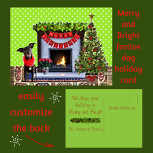 Cute Festive Hund God jul vykort