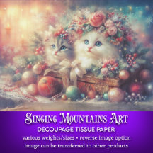 Cute Festive jul Kittens Decoupage