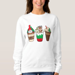 Cute Festive jul Latte White Sweatshirt T Shirt