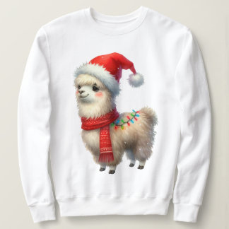 Cute Festive jul Llama T Shirt