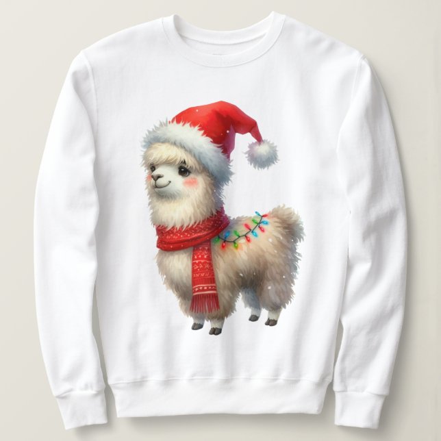 Cute Festive jul Llama T Shirt (Design framsida)