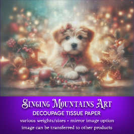 Cute Festive jul Puppy Decoupage