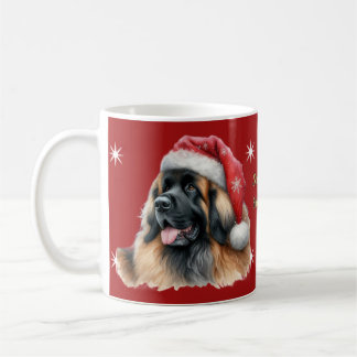 Cute Festive Leonberger Santa Mugg