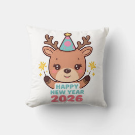 cute festive new year pillow 2026 kudde