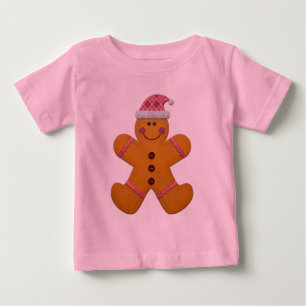 Cute Festive Pepparkaksgubbe in Rosa T-shirt