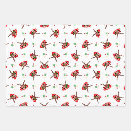 Cute Festive Red Kasky jul Reindeer