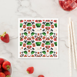 Cute Festive Red Kasky jul Reindeer Pappersservett