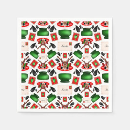 Cute Festive Red Kasky jul Reindeer Pappersservett