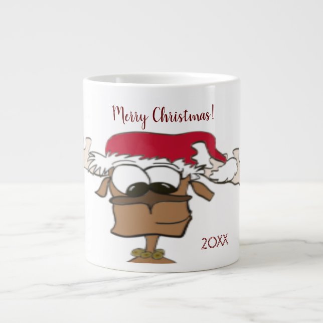 Cute Festive Reindeer Jumbo Mugg (Framsidan)