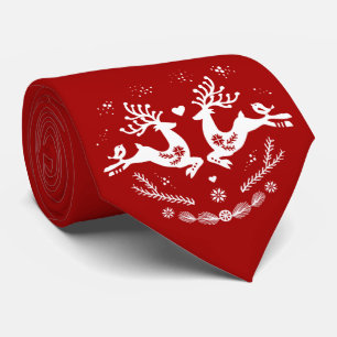 Cute Festive Scandi Red White Jul Hjort Slips