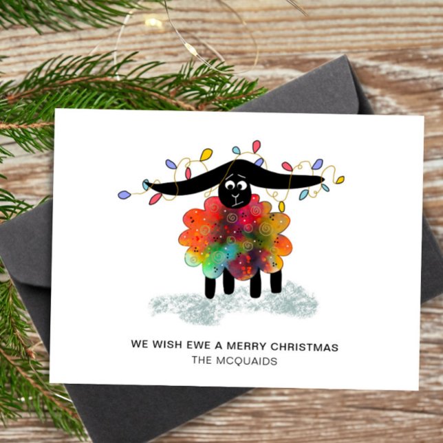 Cute Festive Sheet med julafton Ljus Julkort (Skapare uppladdad)