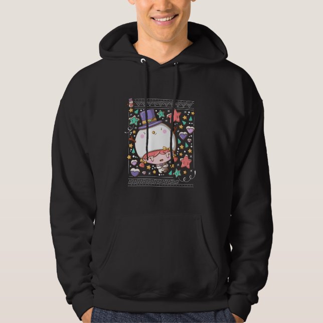 Cute festive snögubbe bubble head Girl Hoodie (Framsida)