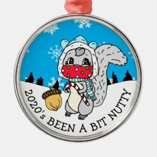 Cute Festive Squirrel 2020 har varit Nutty New Yea Julgransprydnad Metall