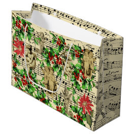 Cute Festive Vintage Angel Cherubs Holly-jul