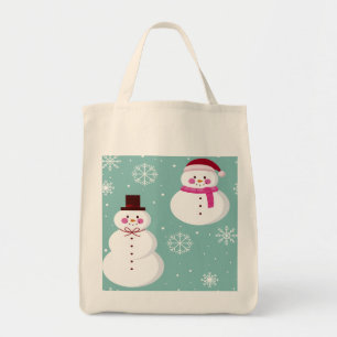 Cute Festive Winter Rosa Frosty Snögubbe Tygkasse