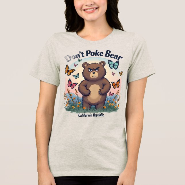 Cute & Fierce Bear Graphic T-Shirt - Kalifornien (Framsida)