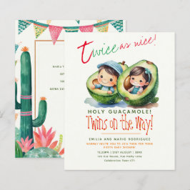 Cute Fiesta Avocado TWIN GIRL och BOY Baby Shower