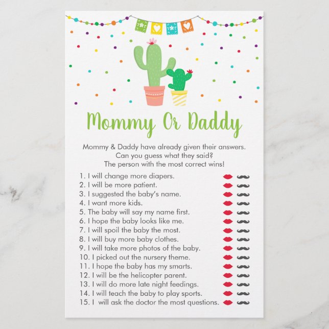 Cute Fiesta Cactus Gissa vem som sa att det var et (Framsida)