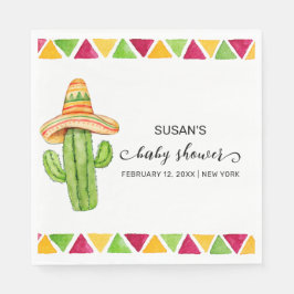 Cute Fiesta Cactus Taco 'Bout A Baby Shower Pappersservett