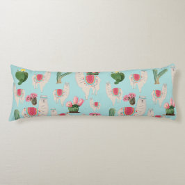 Cute Fiesta Llama & Cactus Mönster Kroppskudde