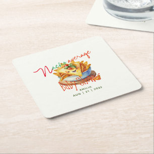 Cute Fiesta Nacho Average Baby Shower Anpassningsb Underlägg Papper Kvadrat