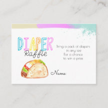 Cute Fiesta taco babydusch-kort för raffkort