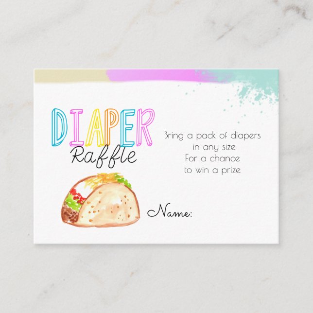 Cute Fiesta taco babydusch-kort för raffkort Tilläggskort (Framsida)