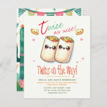 Cute Fiesta TWILLINGARS Baby Shower BURRITOS