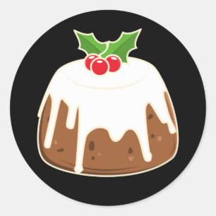 Cute Figgy Pudding julpudding Runt Klistermärke
