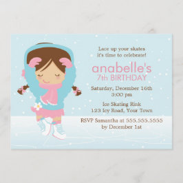 Cute Figur Skater Birthday Inbjudningar