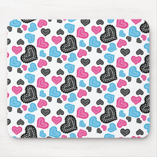 Cute Filigree Snöre Hearts Mönster Musmatta (Framsidan)