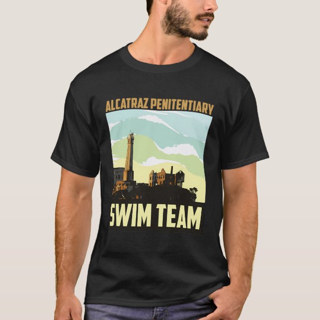 Cute Finare Alcatraz Penitentiary Simma Team Hoodi T Shirt (Framsida)