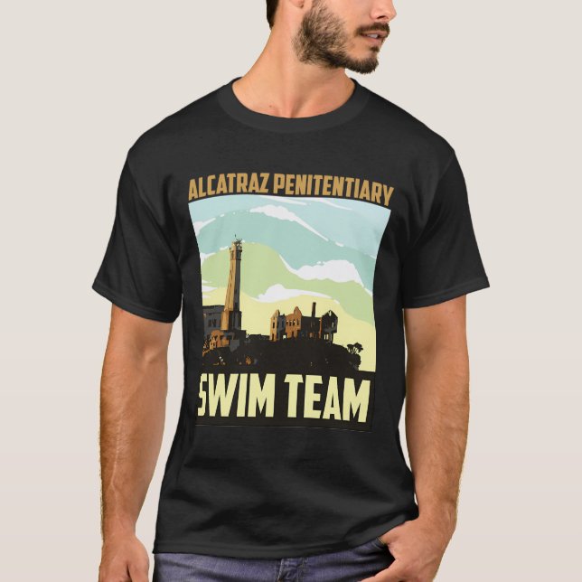 Cute Finare Alcatraz Penitentiary Simma Team Hoodi T Shirt (Framsida)