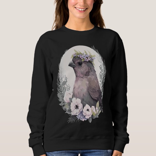 Cute Finch Bird Flower Crown Pet Birds  1 T Shirt (Framsida)