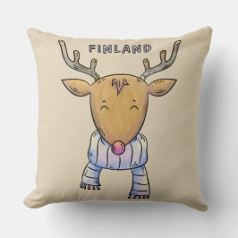 Cute Finland Reindeer dekorativ kudde