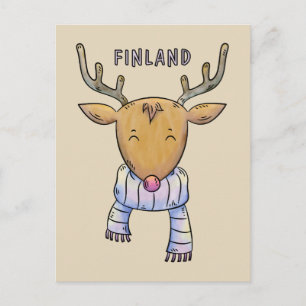 Cute Finland Reindeer-vykort Vykort