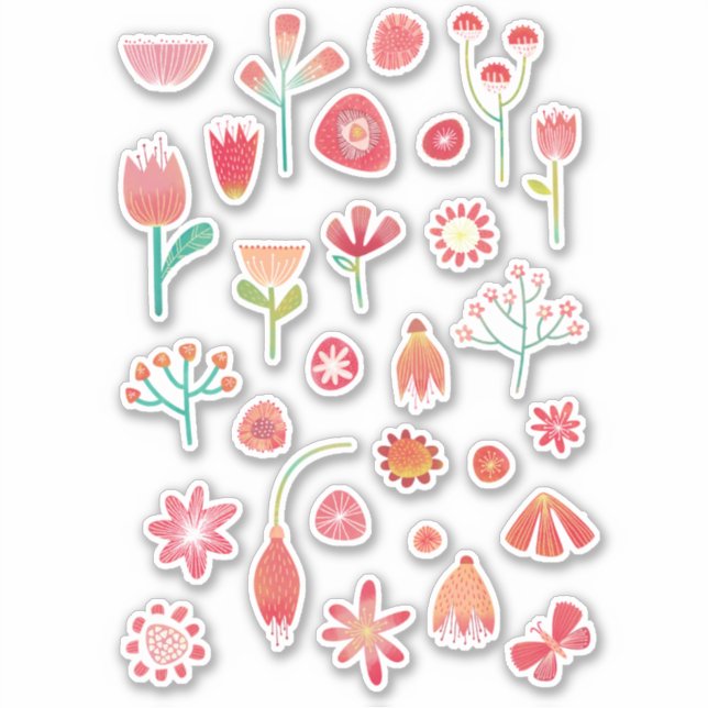 Cute Firande blomningstyp Klistermärken (Framsida)