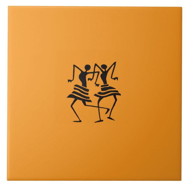 Cute Firande Dance Orange Kakelplatta (Framsidan)