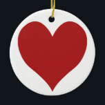 Cute Fire Heart Julgransprydnad Keramik<br><div class="desc">En söt hjärtform i eldtegel,  en röd nyans. Du kan ändra bakgrunden till färg.</div>
