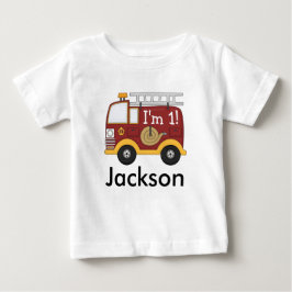 Cute Fire Lastbil Barns födelsedag Personlig T Shirt