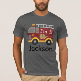 Cute Fire Lastbil Barns födelsedag Personlig T Shirt