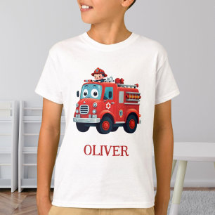 Cute Fire Lastbil och Firefighter T Shirt