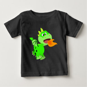 Cute Fire-Spating Tecknad Baby Dragon Baby Tees Tee