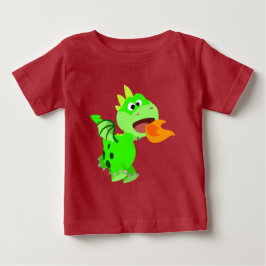 Cute Fire-Spating Tecknad Baby Dragon Baby Tees Tee