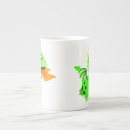 Cute Fire-Spating Tecknad Baby Dragon Benporslin Mugg