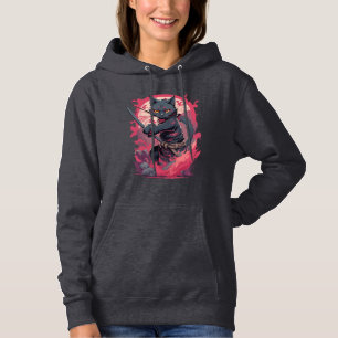 Cute Fire Stänk Black Ninja Cat Warrior T Shirt