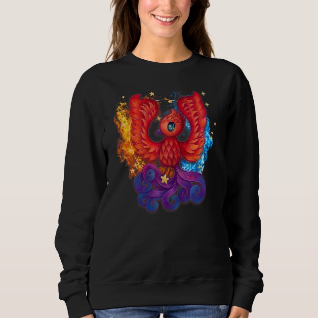 Cute Firebird Rising Phoenix Art T-Shirt Kids Todd (Framsida)
